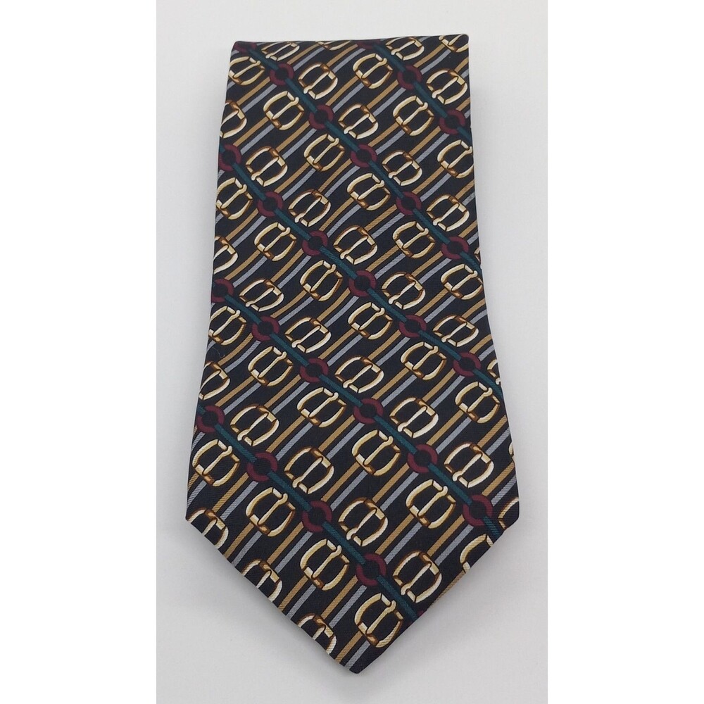 Brooks Brothers Silk Men's Tie. Makers Multicolor Belt Buckle Theme Necktie  EUC
